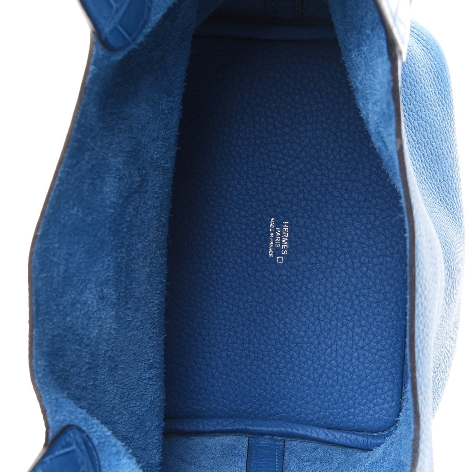 Hermes Taurillon Clemence Matte Alligator Picotin Lock Touch 18 PM Bleu Zellige 4 of 4