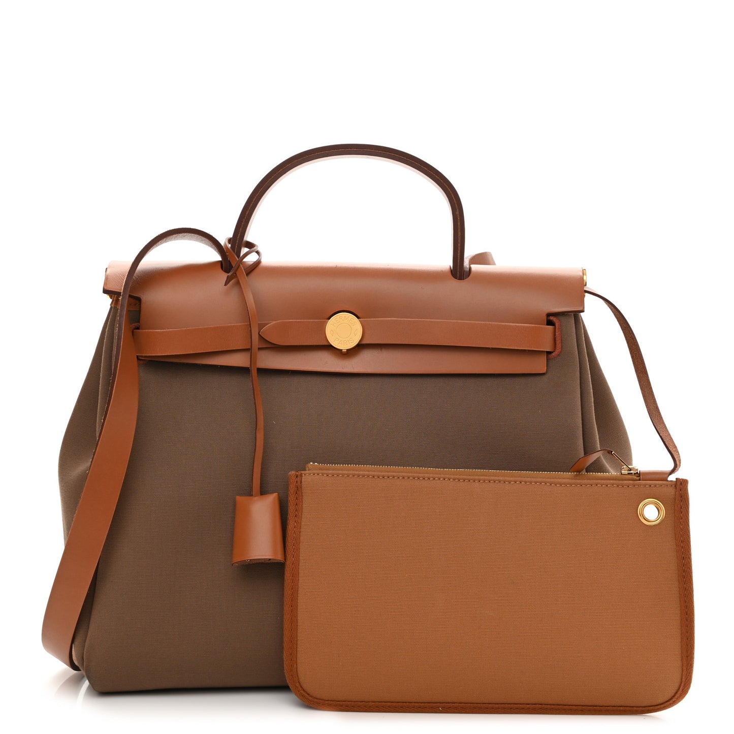 Vache Hunter Toile Herbag Zip 31 PM Etoupe Dune Fauve