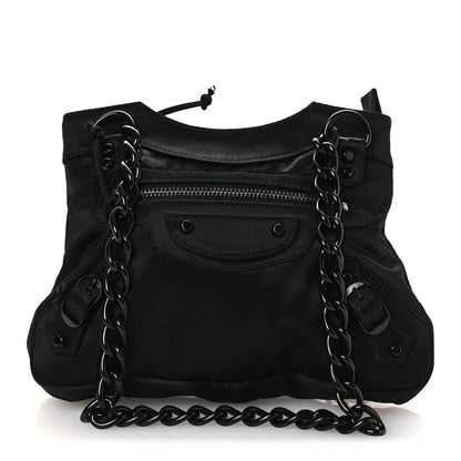 Balenciaga Satin Enamel Classique Chain Shoulder Bag Black 1 of 10