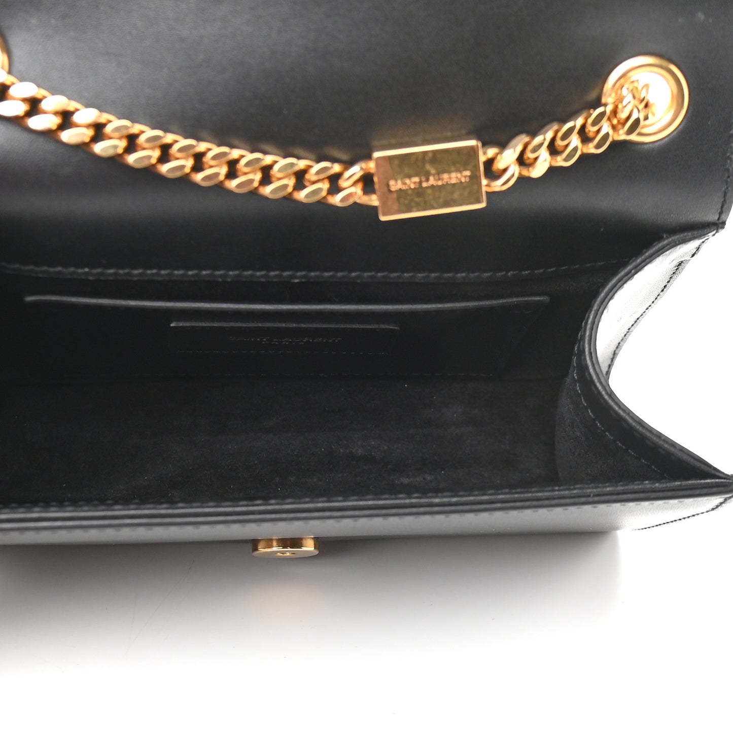Calfskin Small Classic Monogram Kate Tassel Satchel Black