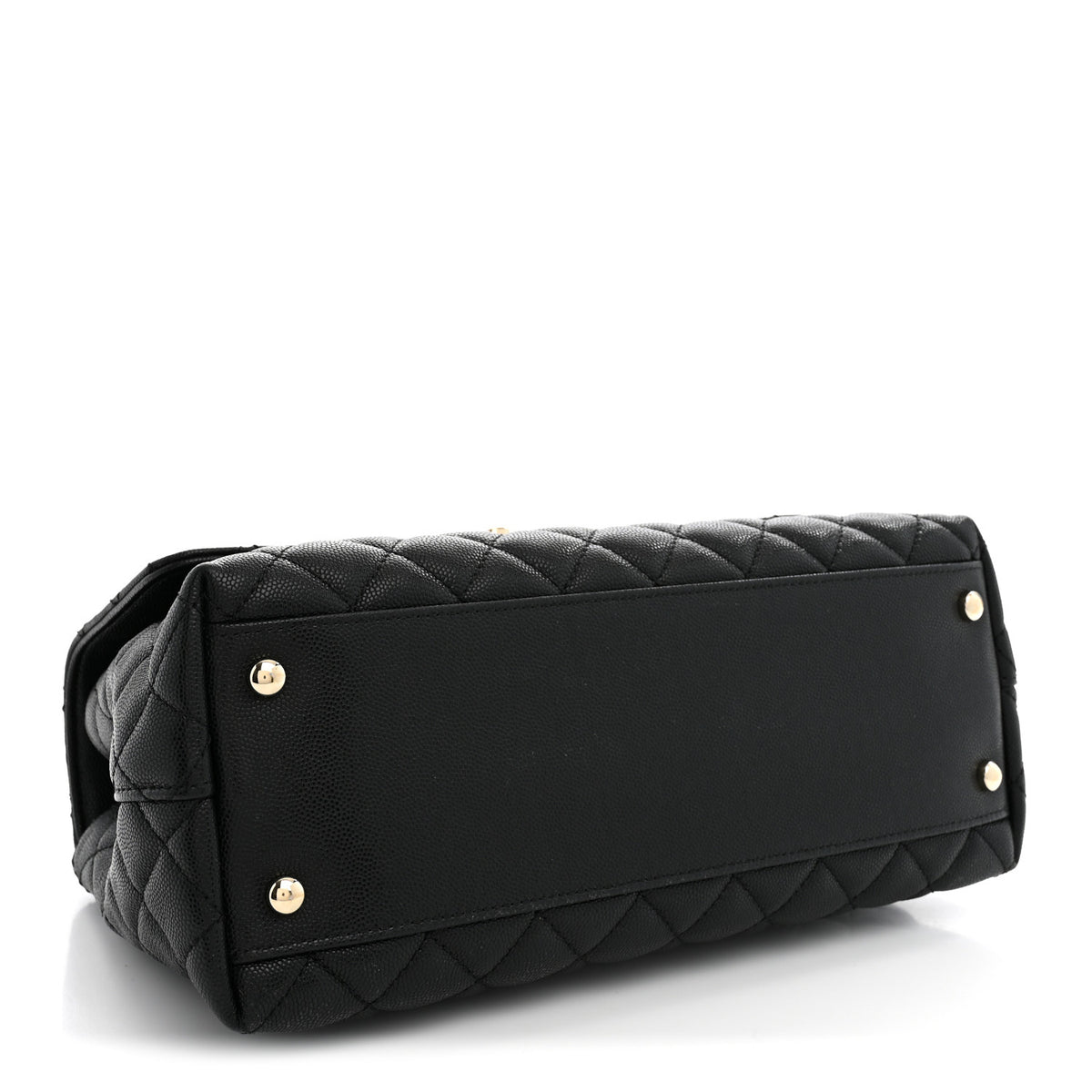 Caviar Quilted Small Coco Handle Flap Black