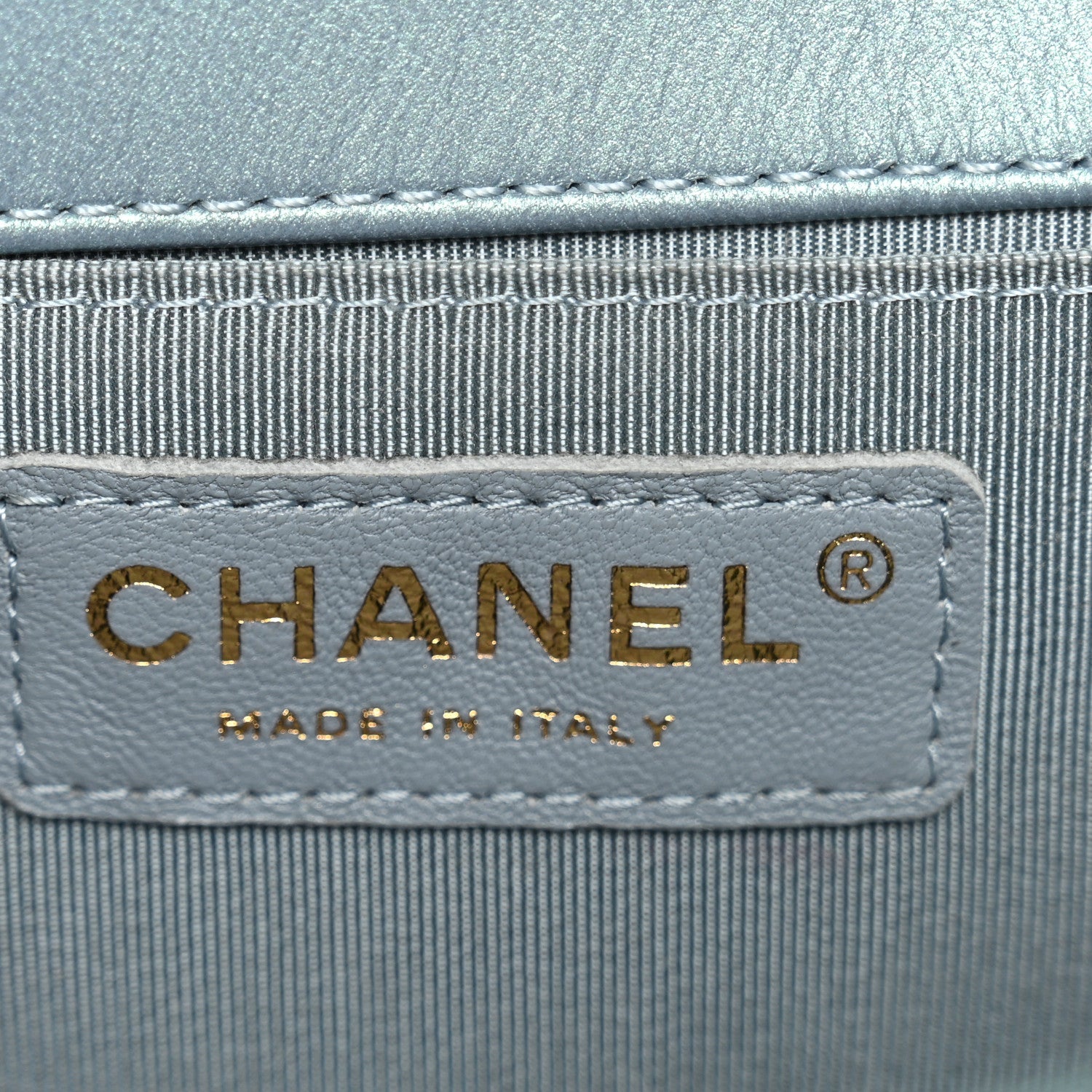 Chanel Iridescent Patent Calfskin Quilted Medium Boy Flap Light Blue 6 of 13