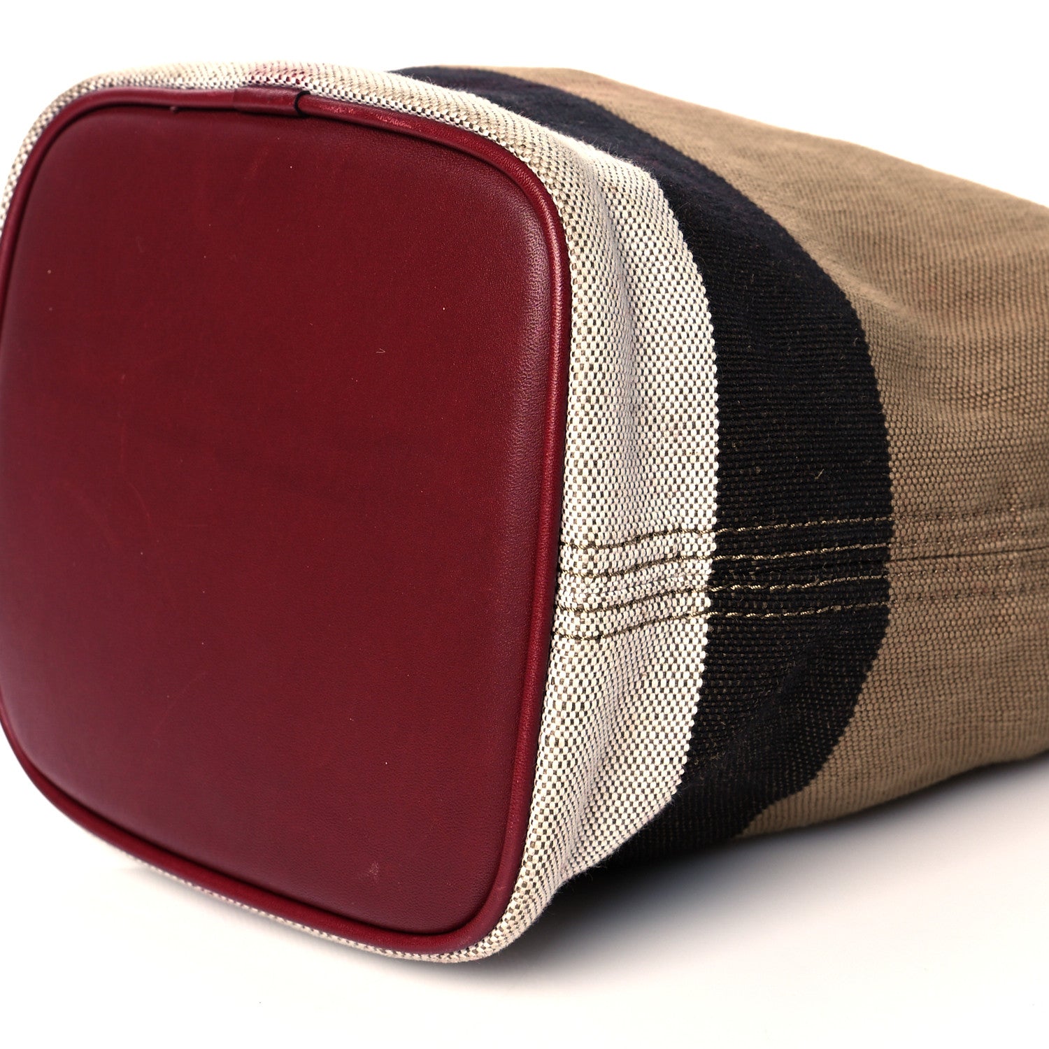 Burberry Canvas Mega Check Medium Ashby Hobo Burgundy Red 10 of 10
