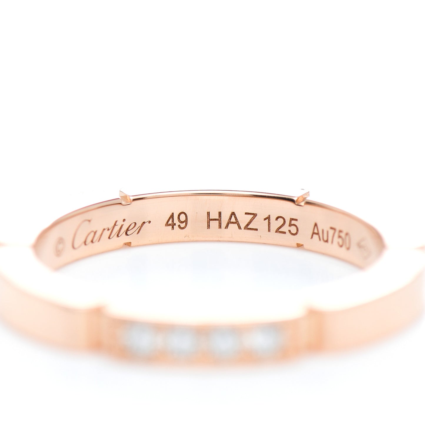 18K Pink Gold Diamond Maillon Panthere Wedding Band Ring 49 5
