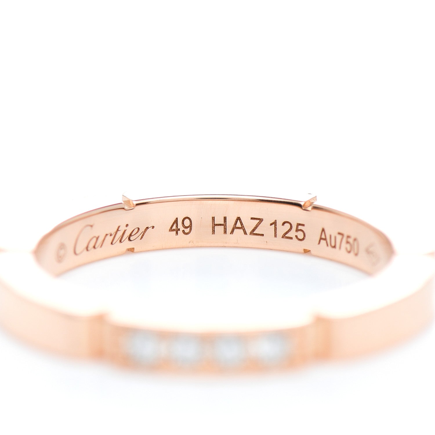 Cartier 18K Pink Gold Diamond Maillon Panthere Wedding Band Ring 49 5 4 of 5