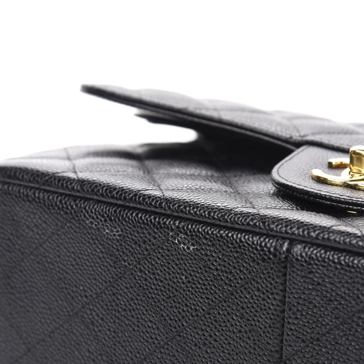 Caviar Quilted Jumbo Double Flap Black