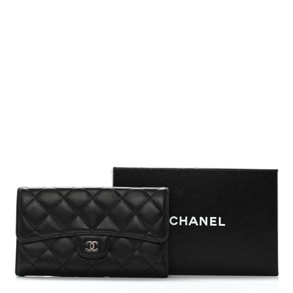 Chanel Lambskin Quilted Large Flap Wallet Black 16 of 16