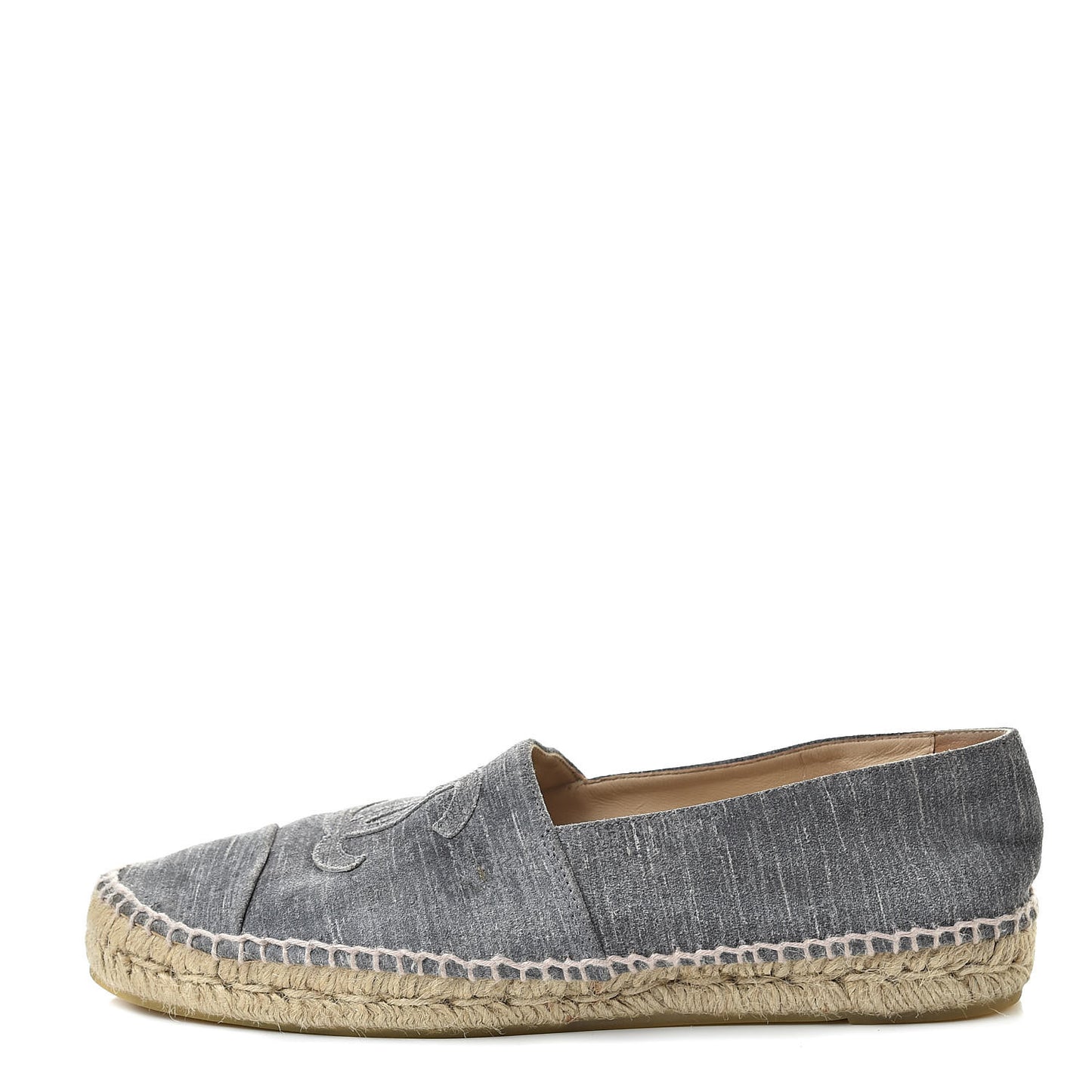 Striated Suede Espadrilles 41 Dark Grey