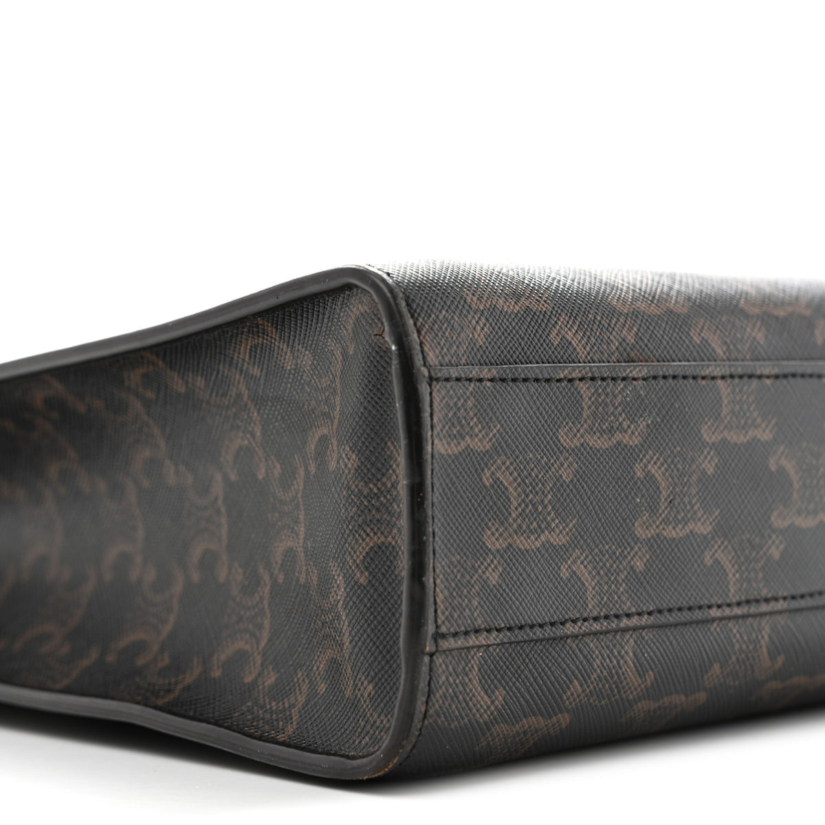 Triomphe Canvas Calfskin Small Vertical Cabas Tan