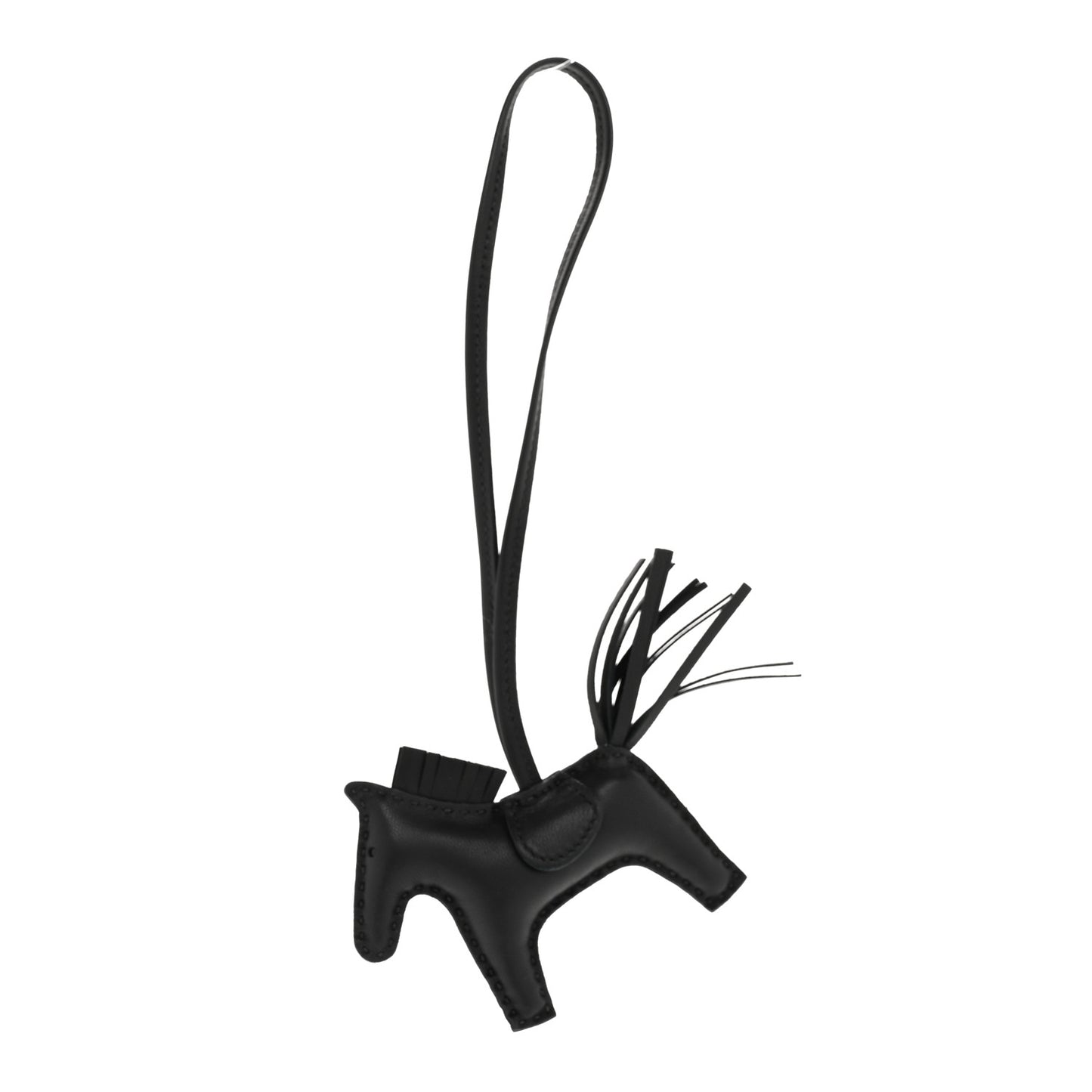 Milo Lambskin Grigri Rodeo Pegase Horse Bag Charm PM So Black