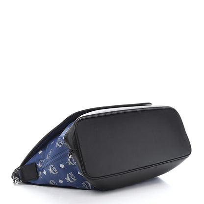 MCM Visetos Reflective Nylon Large Resnick Crossbody Bag Estate Blue 4 of 10
