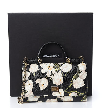 Dolce & Gabbana Dauphine Tulip Print Mini Von Bag Black 9 of 9