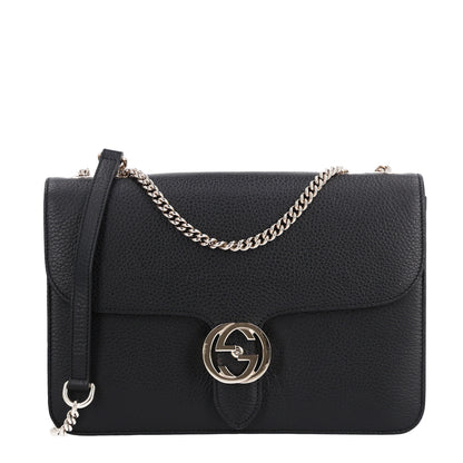 Gucci Dollar Calfskin Interlocking G Shoulder Bag Black 1 of 10