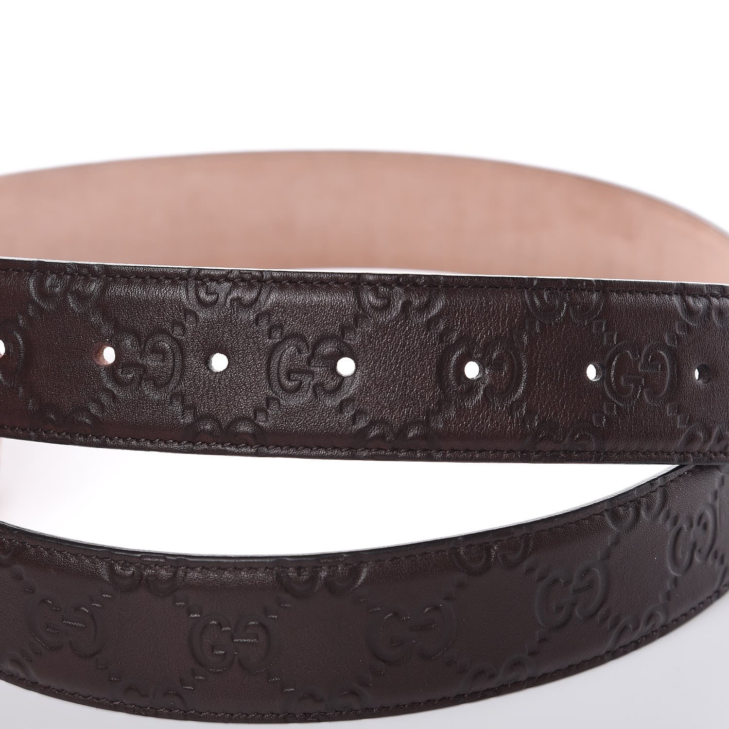 Gucci Soft Guccissima Margaux Calfskin Nickel Interlocking G 37mm Belt 95 38 Chocolate 6 of 8