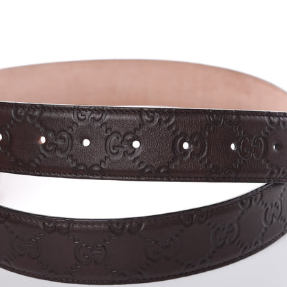 Gucci Soft Guccissima Margaux Calfskin Nickel Interlocking G 37mm Belt 95 38 Chocolate 6 of 8