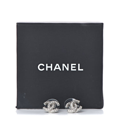 Chanel Crystal CC Earrings Silver 5 of 5