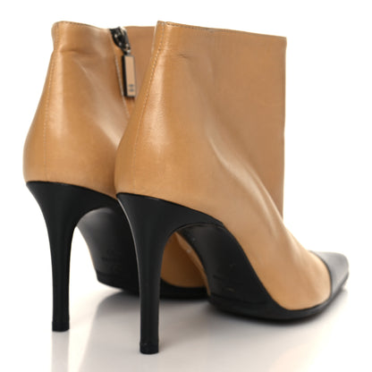 Chanel Lambskin Cap Toe Short Ankle Boots 37 Beige Black 4 of 9