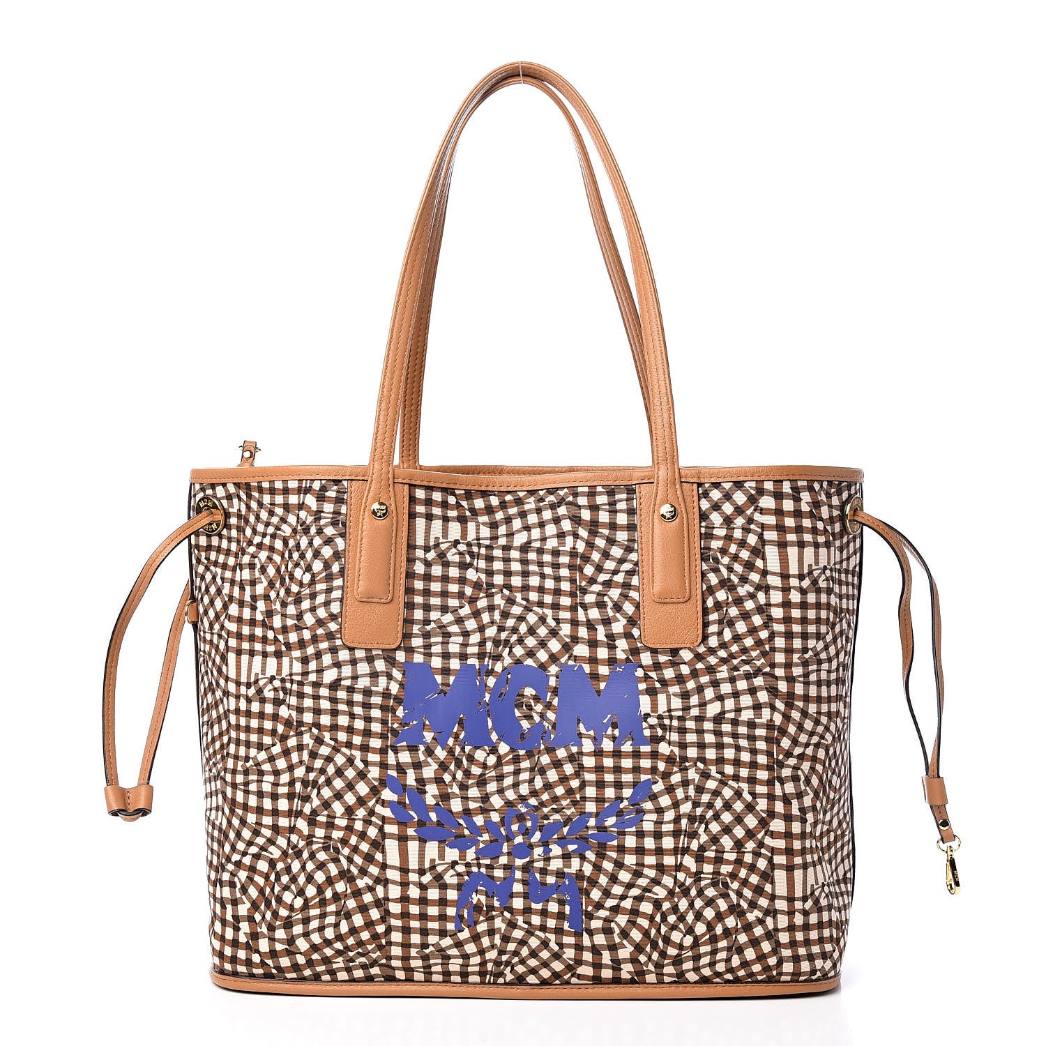 MCM Visetos Medium Liz Reversible Shopper Tote Cognac 5 of 16