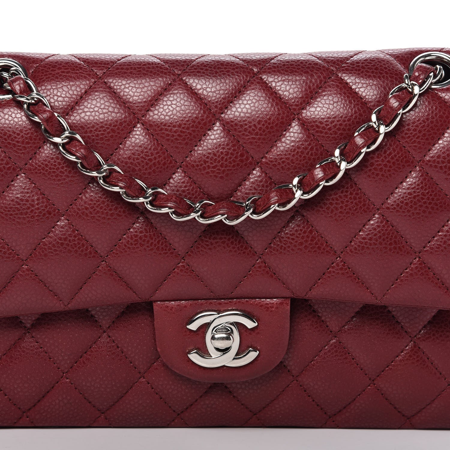 Chanel Caviar Quilted Medium Double Flap Red 10 of 11