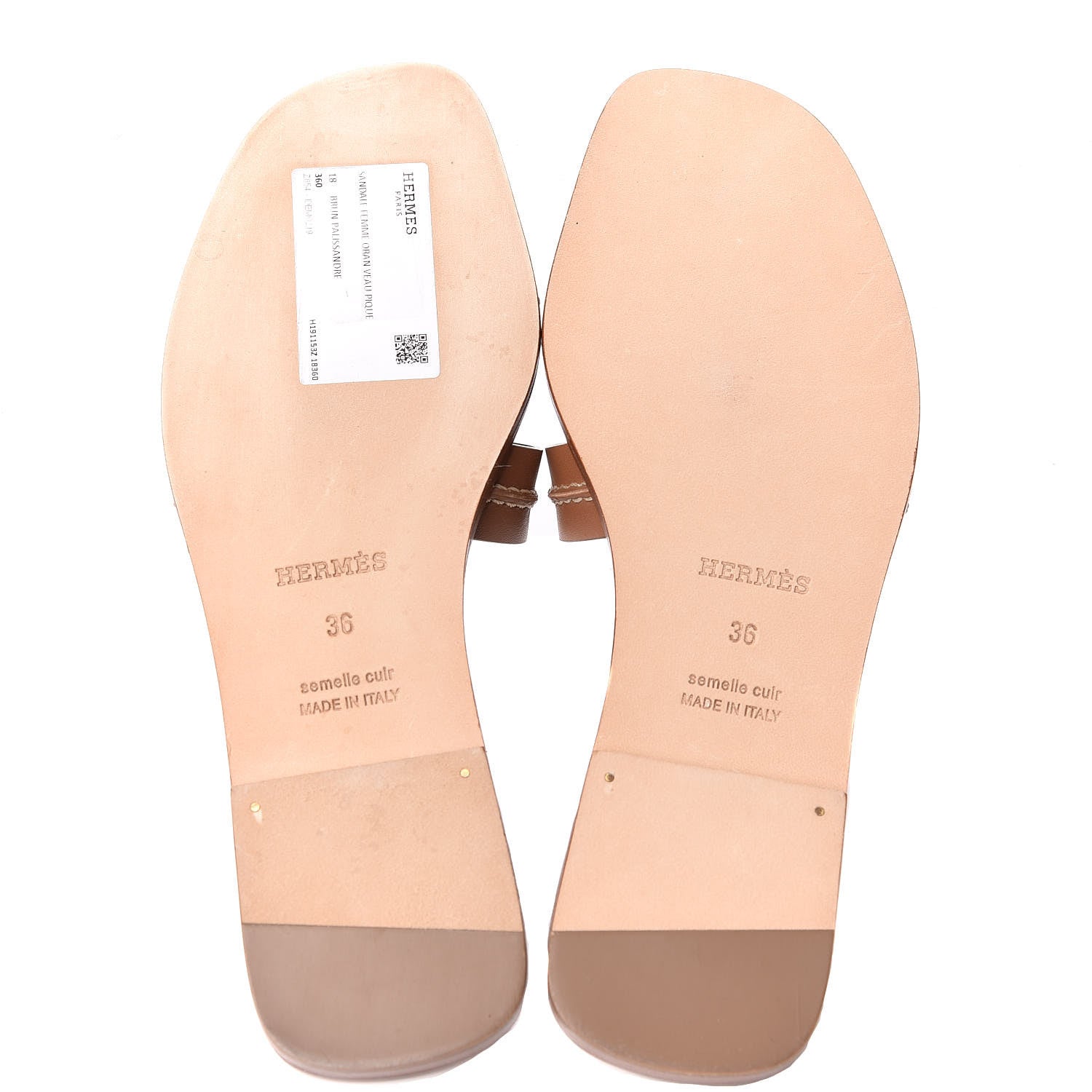 Hermes Calfskin Pique Oran Sandals 36 Brun Pallisandre 5 of 7