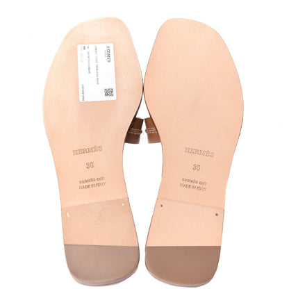 Hermes Calfskin Pique Oran Sandals 36 Brun Pallisandre 5 of 7