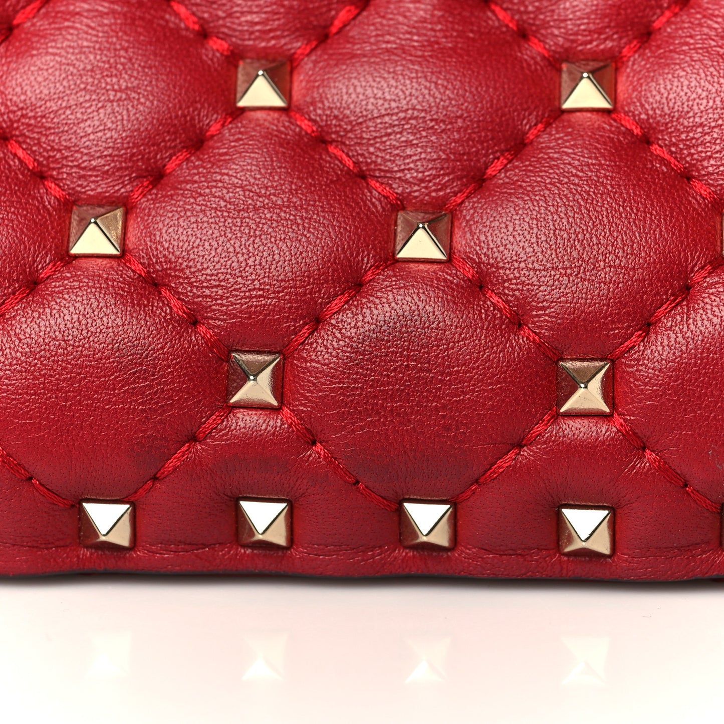Nappa Medium Rockstud Spike Shoulder Bag Rosso Valentino