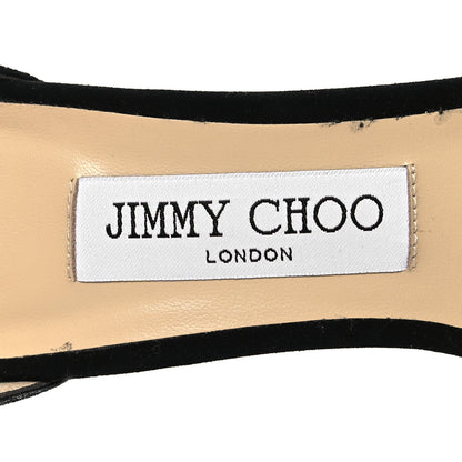 Jimmy Choo Suede Dinda 85 Sandals 37.5 Black 7 of 8