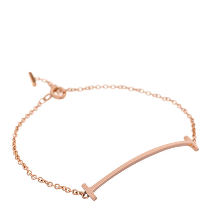 Tiffany 18K Rose Gold T Smile Bracelet 1 of 4