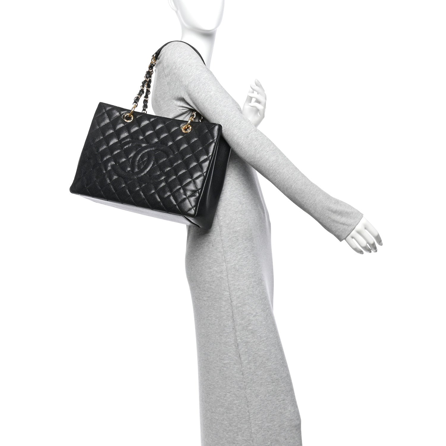 Chanel Caviar Quilted Grand Shopping Tote GST Black 2 of 10