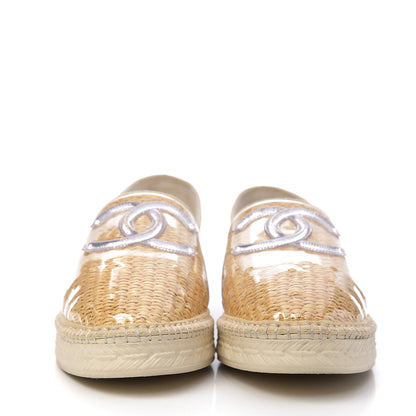 Chanel PVC Straw CC Espadrilles 42 Beige 2 of 11