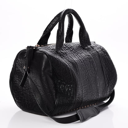 Alexander Wang Pebbled Lambskin Rocco Black Rose Gold Hardware 4 of 12