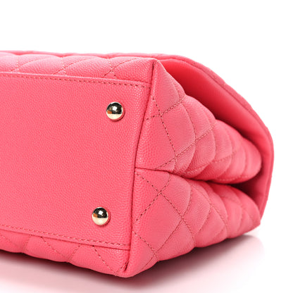 Chanel Caviar Quilted Small Coco Handle Flap Pink 9 of 10
