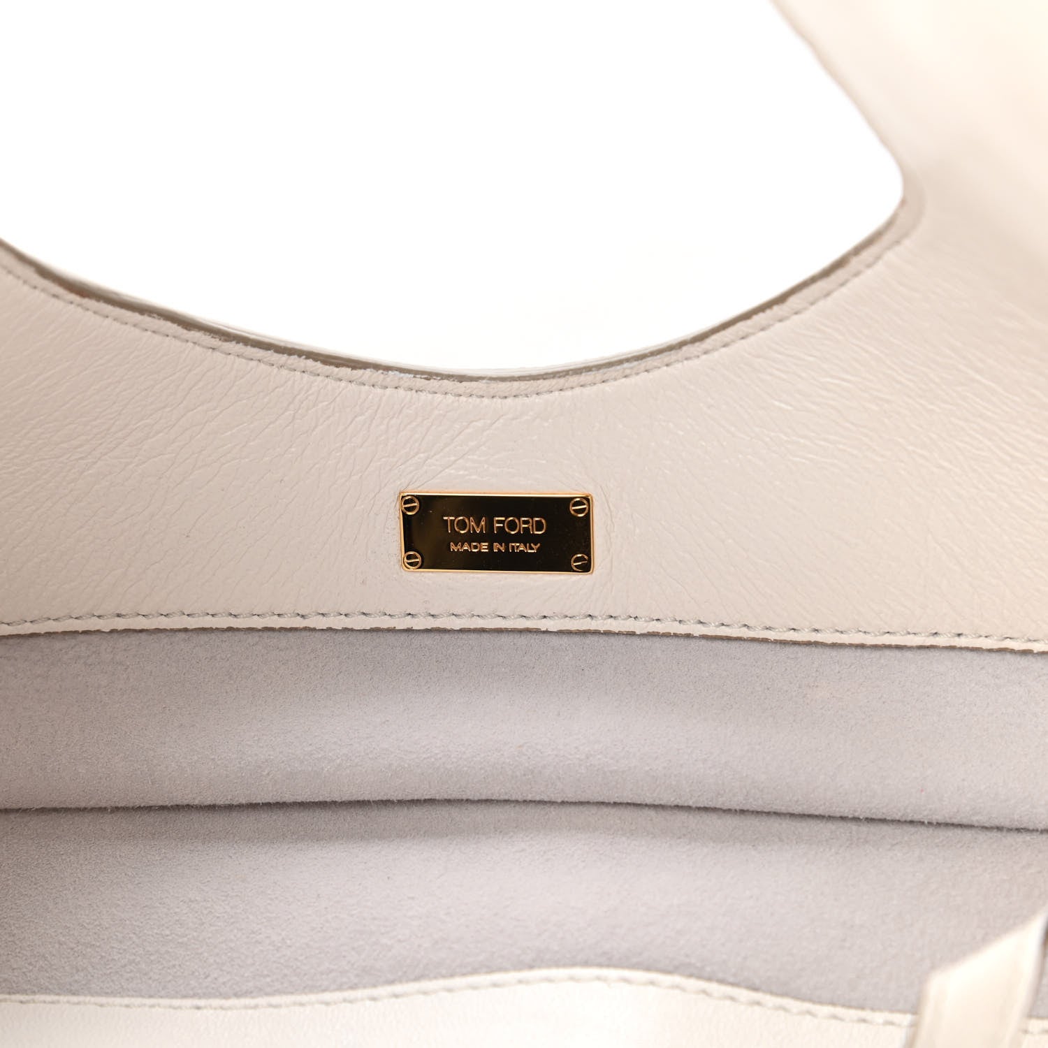 Tom Ford Ramskin Large Alix Padlock Zip Shoulder Bag White 9 of 12