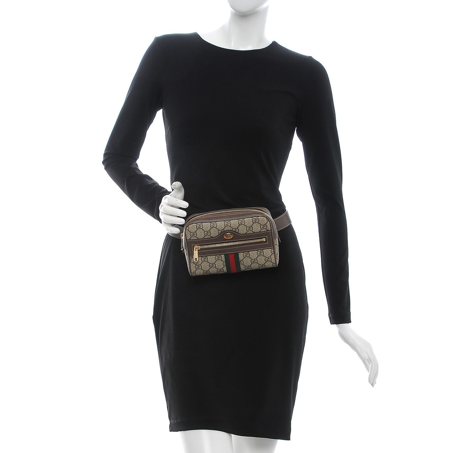 Gucci GG Supreme Monogram Web Small Ophidia Belt Bag 65 26 Dark Brown 2 of 10