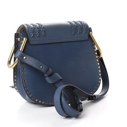 Chloe Calfskin Braided Small Hudson Shoulder Bag Blue 3 of 11