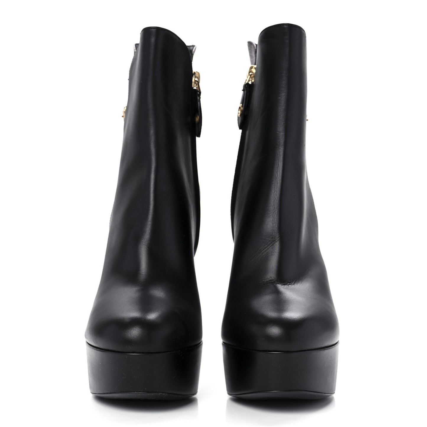 Calfskin Monogram Afterglow Platform Ankle Boots 38 Black
