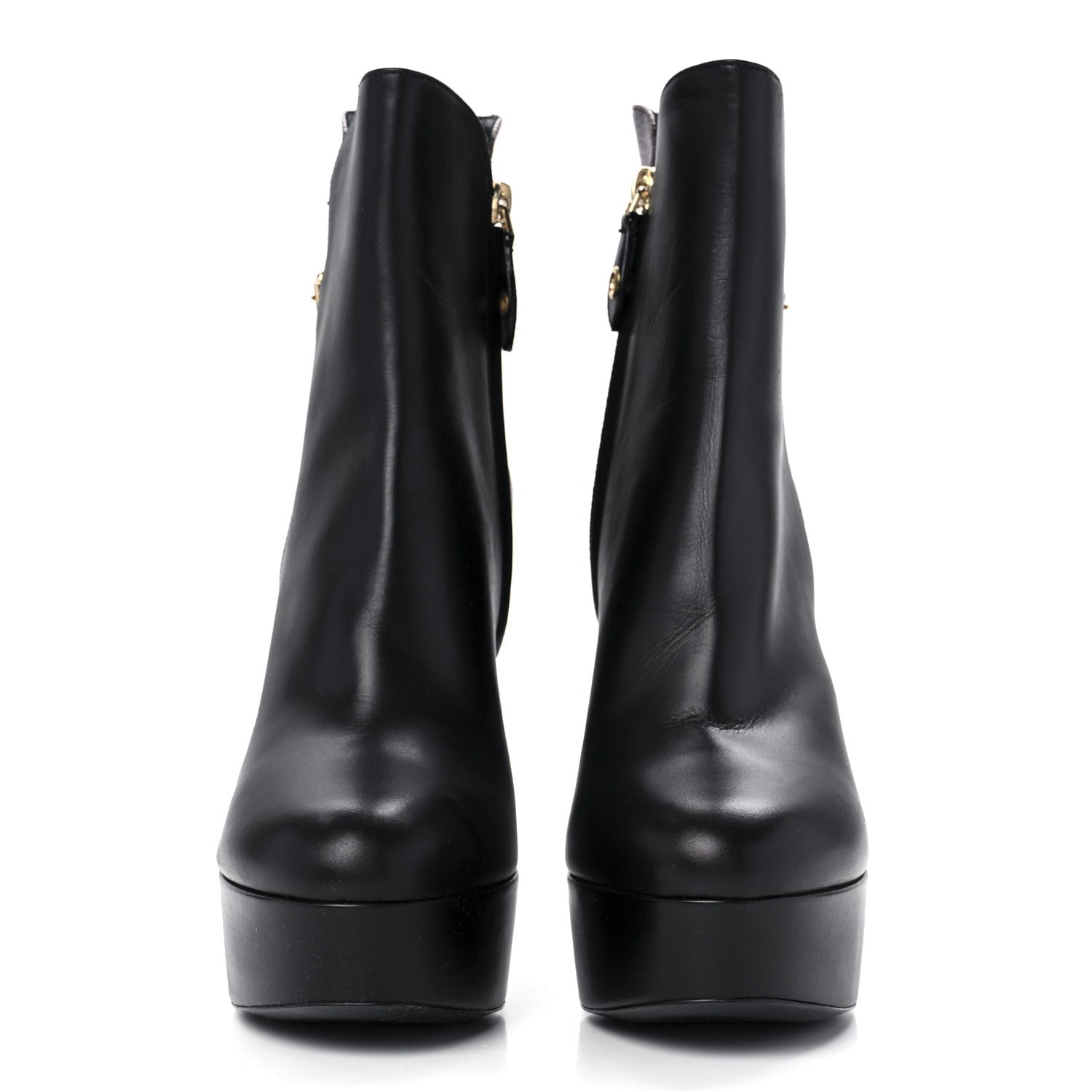 Louis Vuitton Calfskin Monogram Afterglow Platform Ankle Boots 38 Black 2 of 8