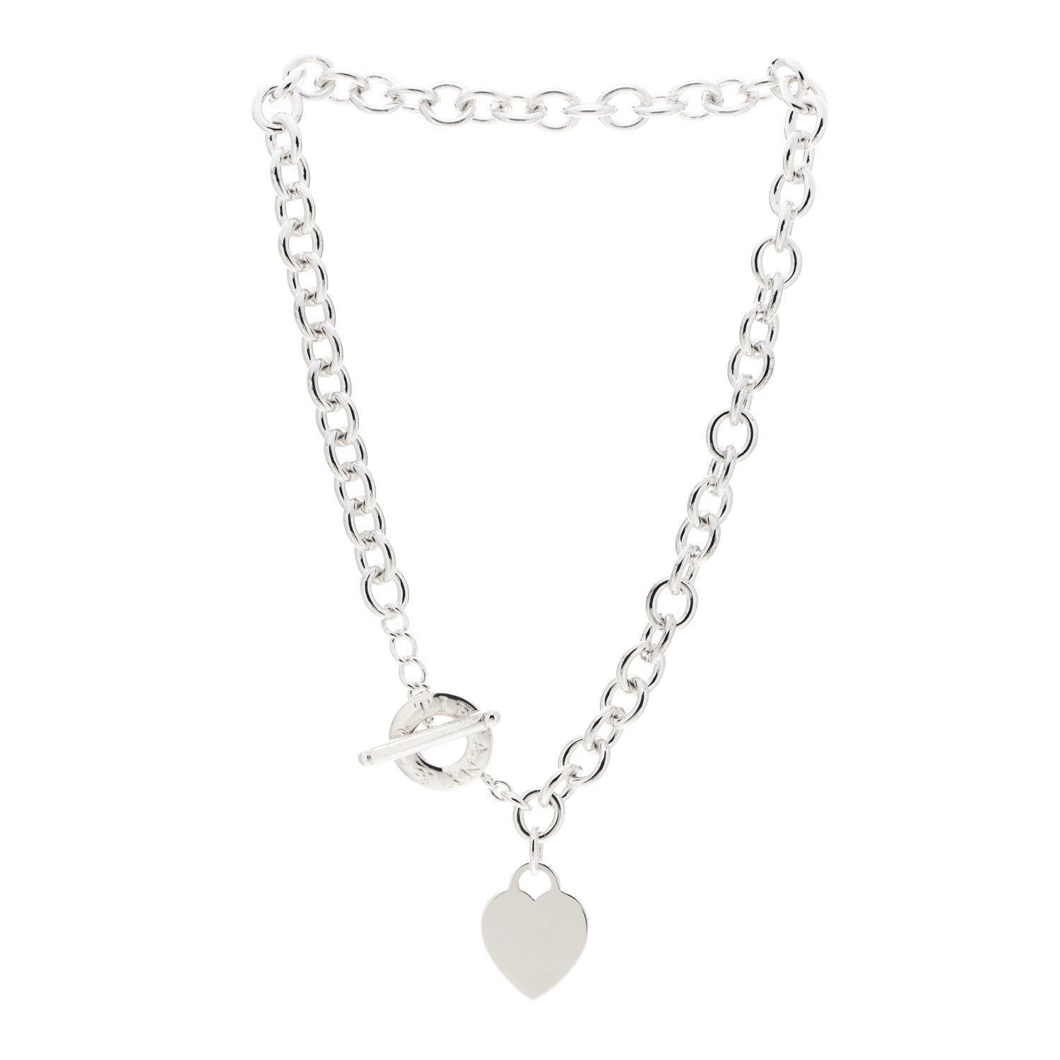 Tiffany Sterling Silver Heart Tag Toggle Necklace 3 of 4