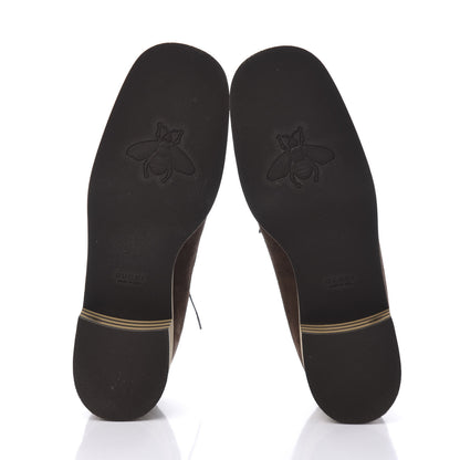 Gucci Velvet GG Monogram Thompson Derby Loafers 40 Vintage Cocoa Brown 5 of 9