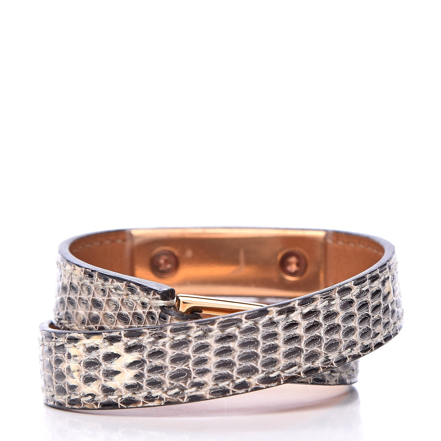 Hermes Lizard Rivale Double Tour Bracelet T2 Ombre 3 of 6