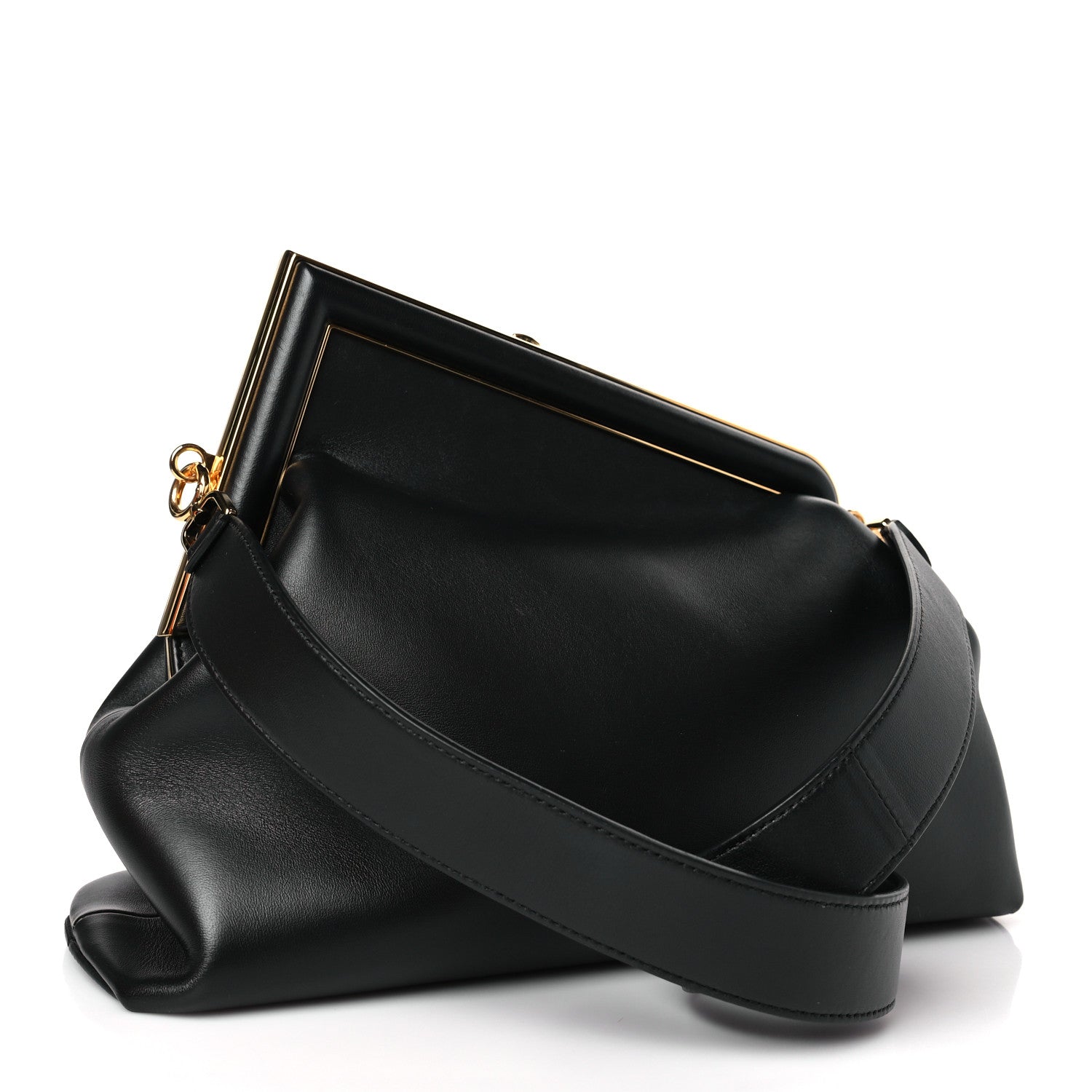 Fendi Shiny Nappa Medium Fendi First Black 3 of 9