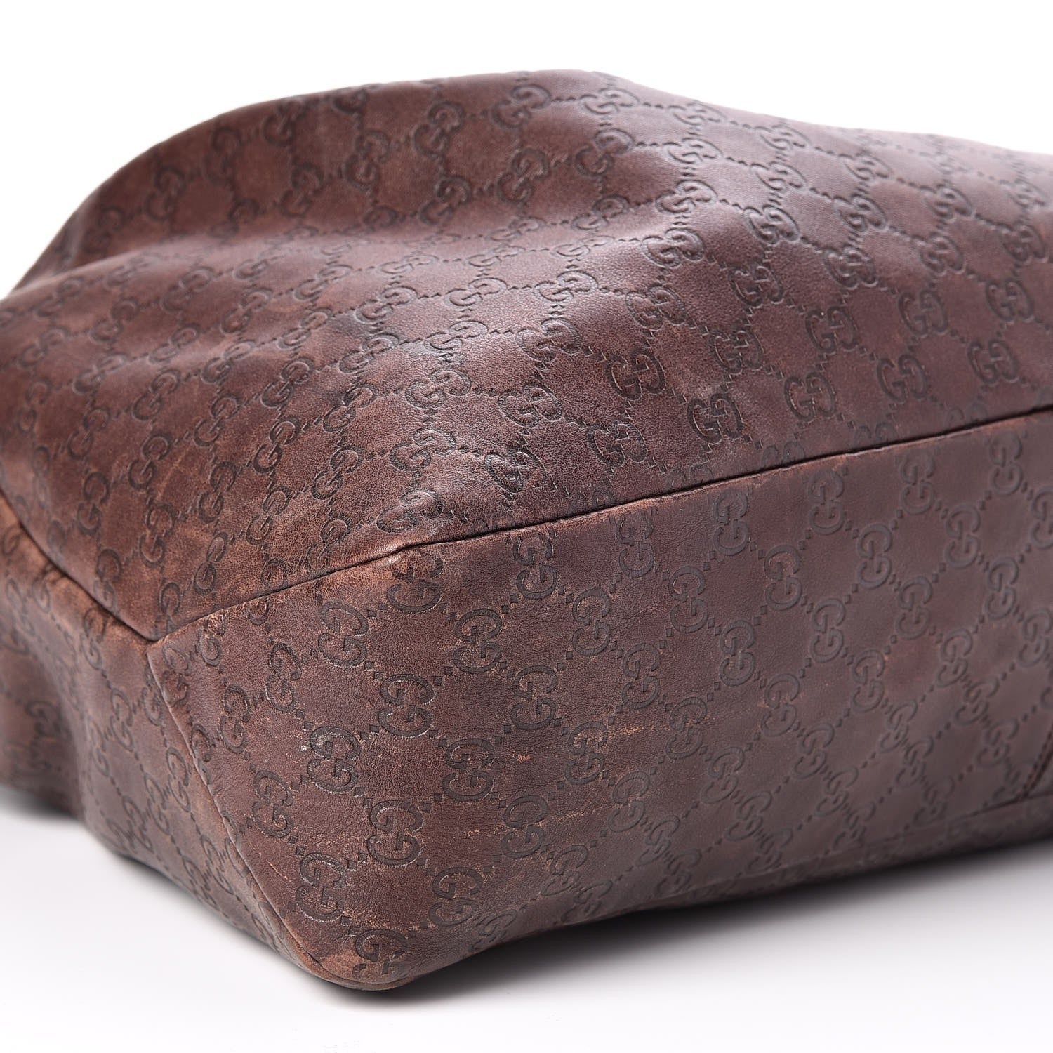 Gucci Guccissima Large Horsebit Chain Hobo Chocolate 12 of 13