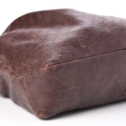 Gucci Guccissima Large Horsebit Chain Hobo Chocolate 12 of 13
