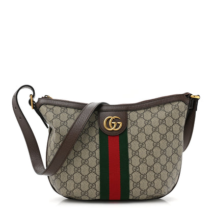 Gucci GG Supreme Monogram Web Small Ophidia Half Moon Hobo Brown 1 of 11