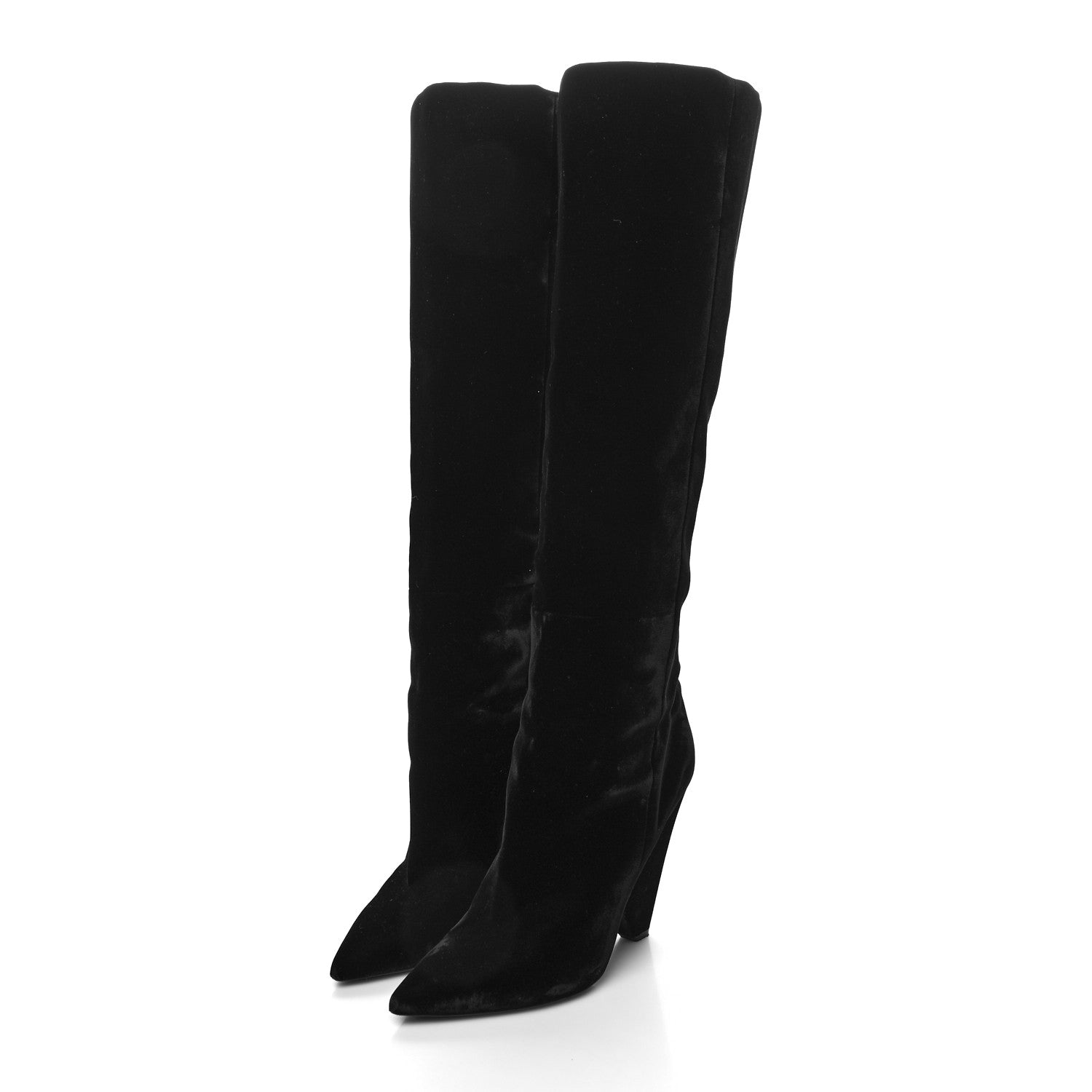 Saint Laurent Velvet Niki 105 Thigh High Boots 41 Black 3 of 6