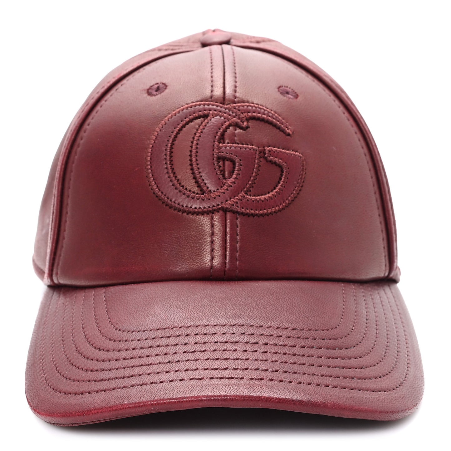 Calfskin Interlocking G Baseball Hat S Bordeaux