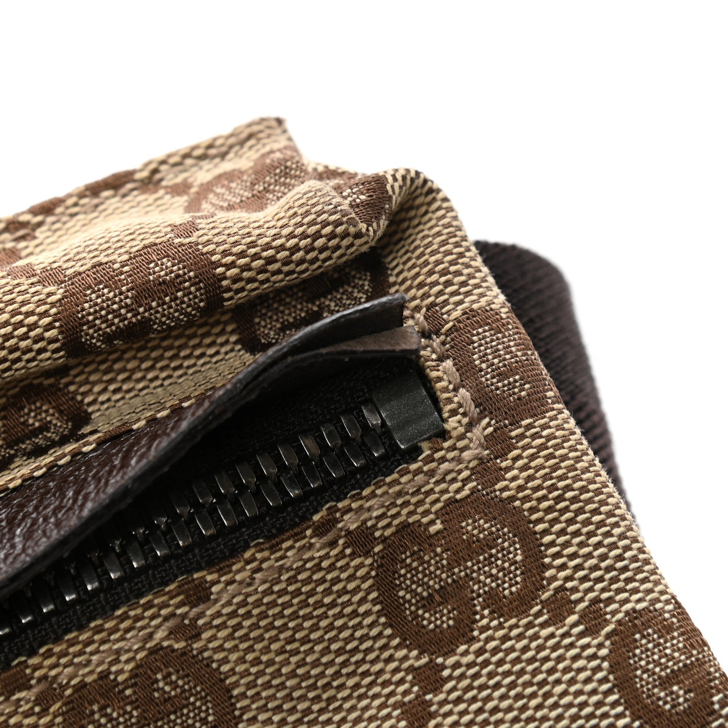 GG Monogram Double Pocket Belt Bag Dark Brown