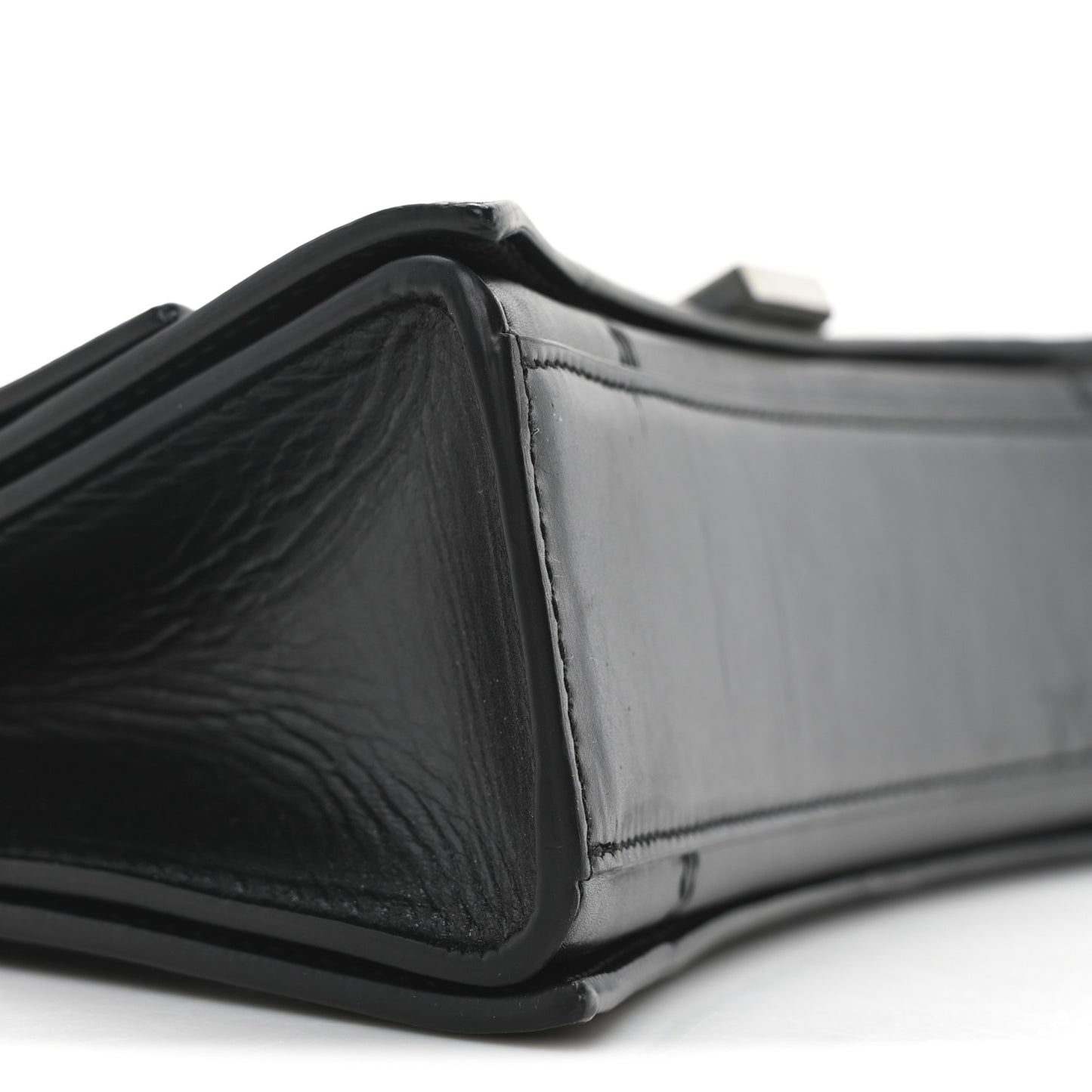 Paper Calfskin Small Crush Sling Bag Black
