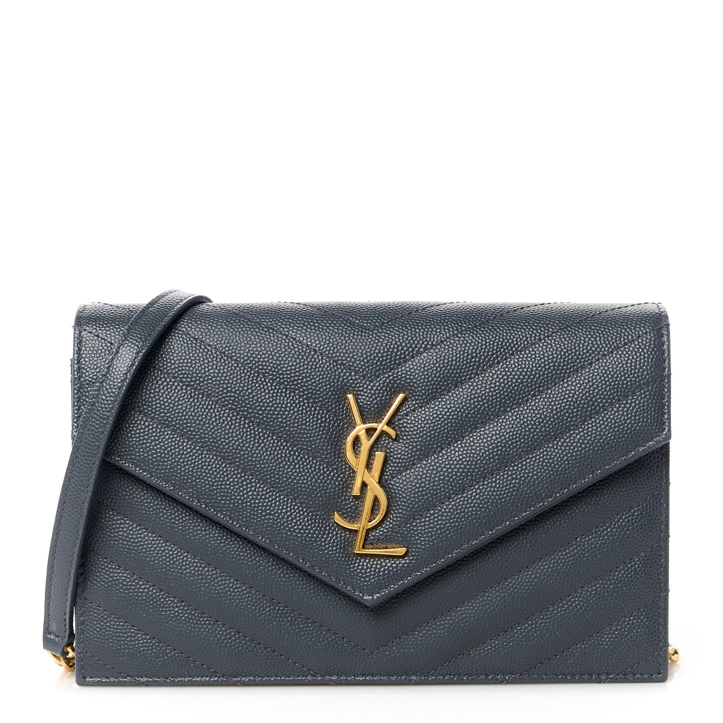 Grain De Poudre Matelasse Chevron Monogram Chain Wallet Storm
