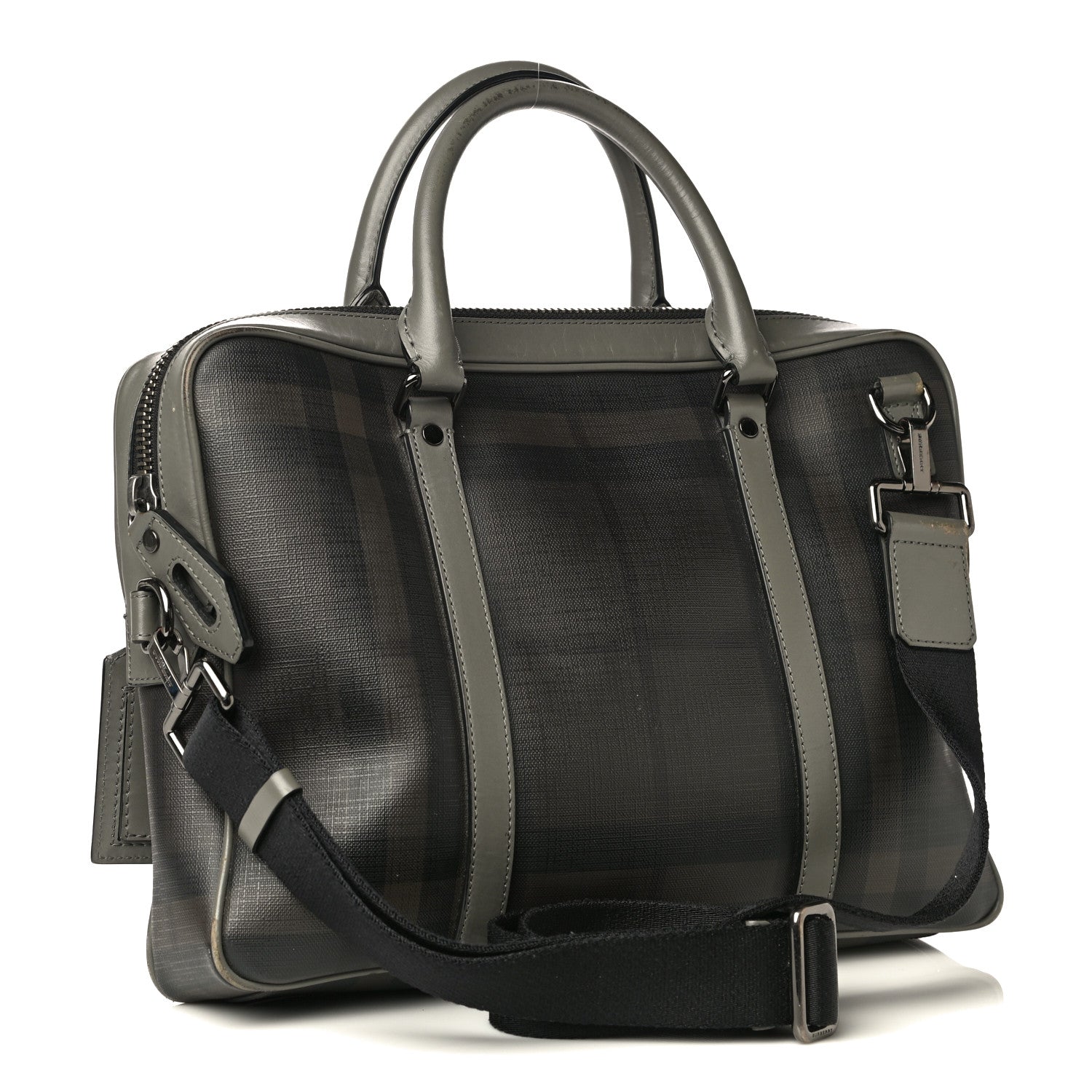 Burberry London Smoked Check Large Briefcase Grey 3 of 39